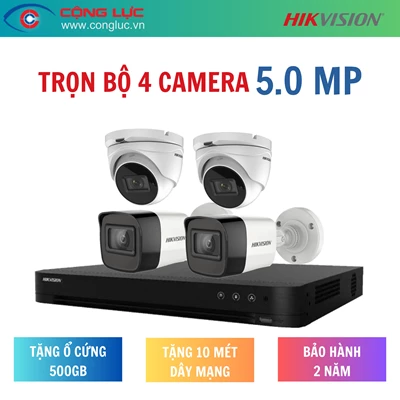 Trọn Bộ 4 Camera Hikvision 5.0MP